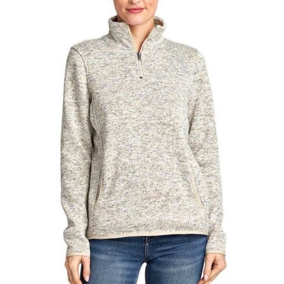 Thread + Supply  heathered gray 1/4 zip mockneck pullover kangaroo pocket XL - Picture 1 of 11